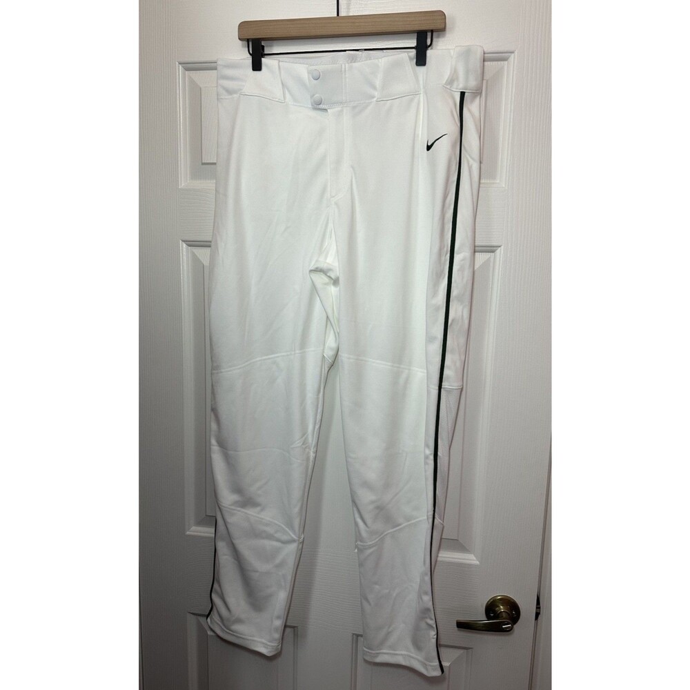 Size XL Nike Vapor Select Men's Piped Baseball Pants White Green BQ5489-111 NEW